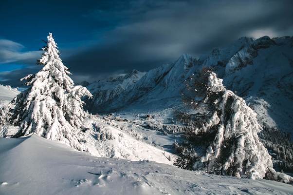 I paesaggi innevati che si vedono sull'Adamello durante le escursioni